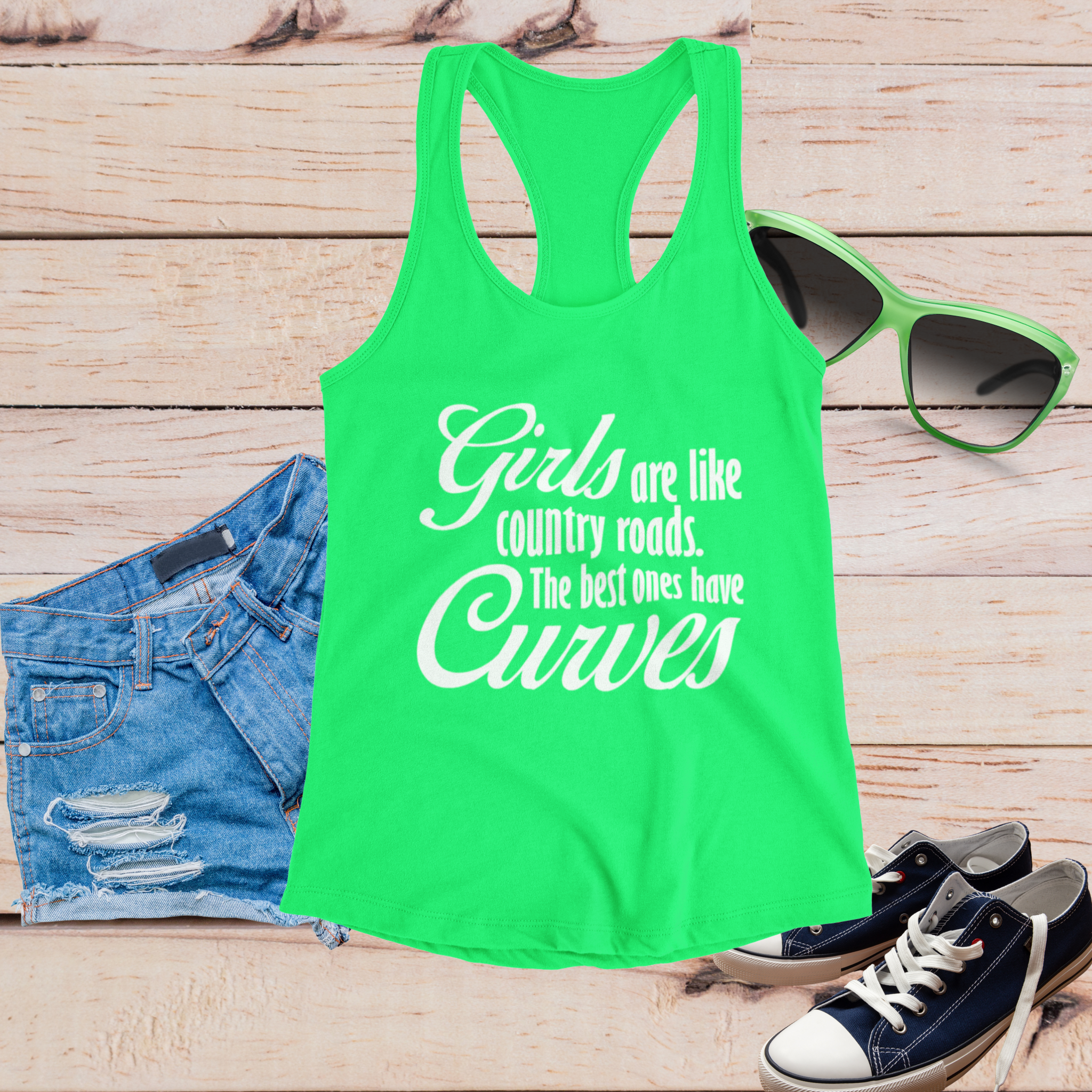 Girls with Curves Racerback T-Shirt