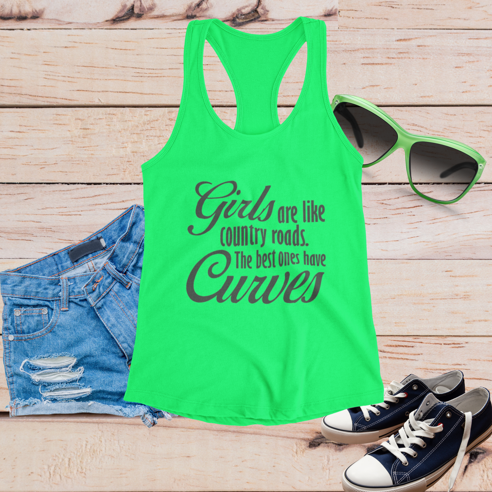 Girls with Curves Racerback T-Shirt